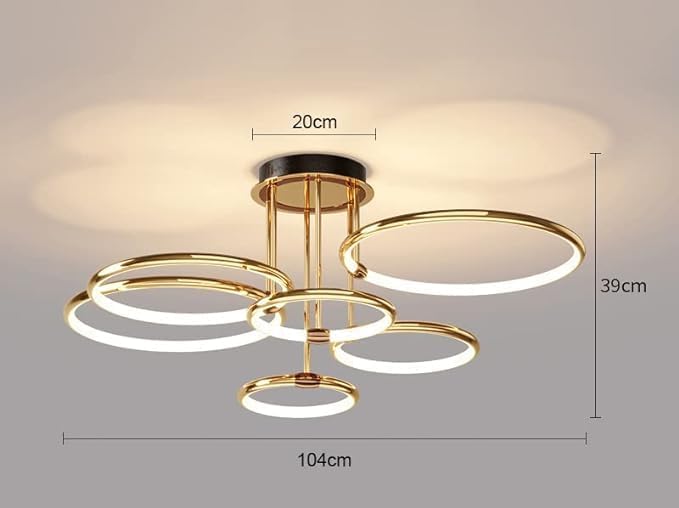 Hdc 6 lights Modern Round Ceiling Lights Gold Circle Rings Lighting For Living Room Bedroom