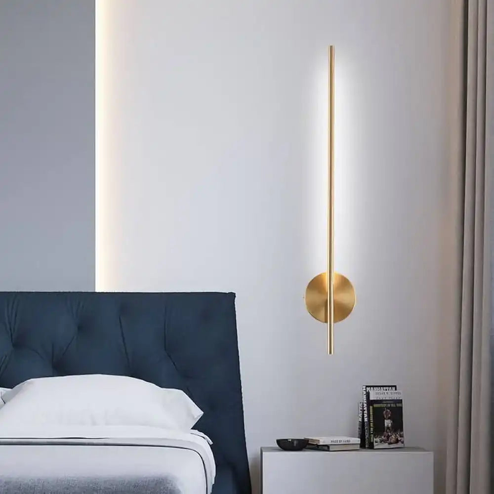 HDC 600mm Modern Golden Linear Tube LED Wall Lamp- Tricolor