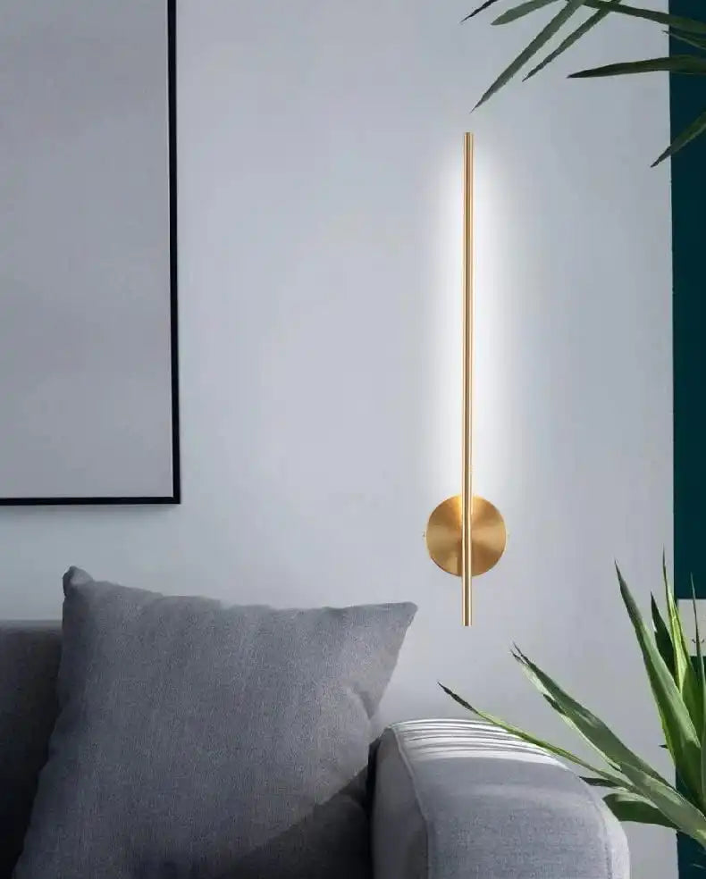 HDC 600mm Modern Golden Linear Tube LED Wall Lamp- Tricolor