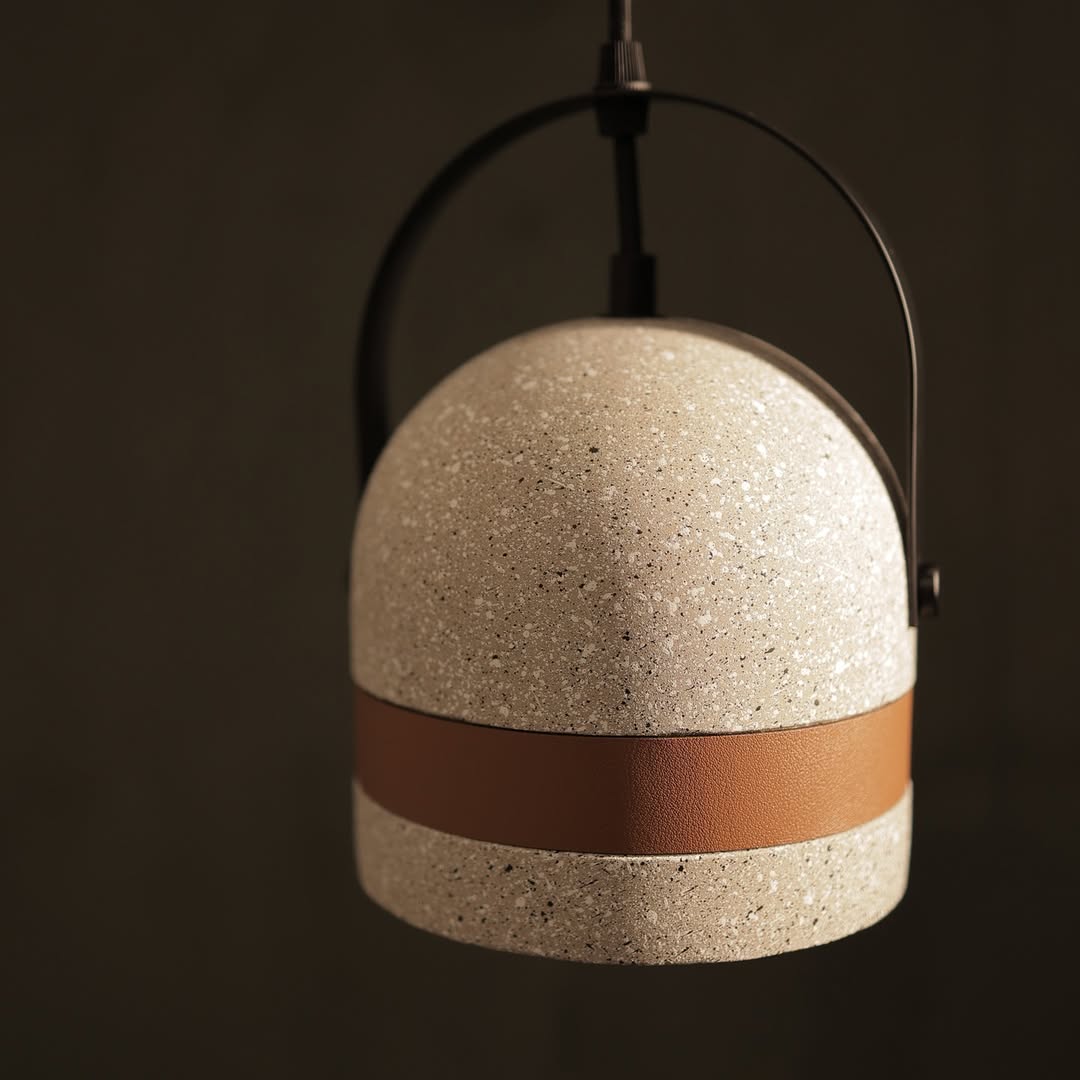 Hdc Nordic Creative Cement Leather Cylinder 1-Light Pendant Light