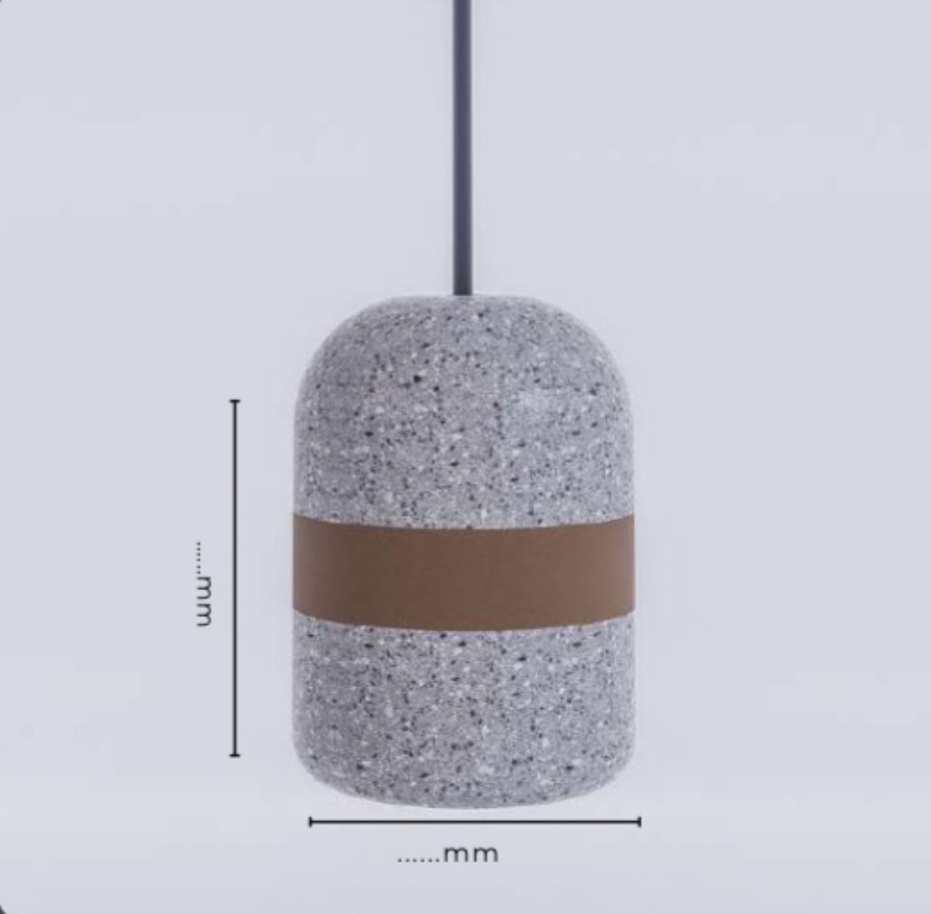 Hdc Modern Terrazzo Cylindrical LED Cement Leather LED Pendant Light