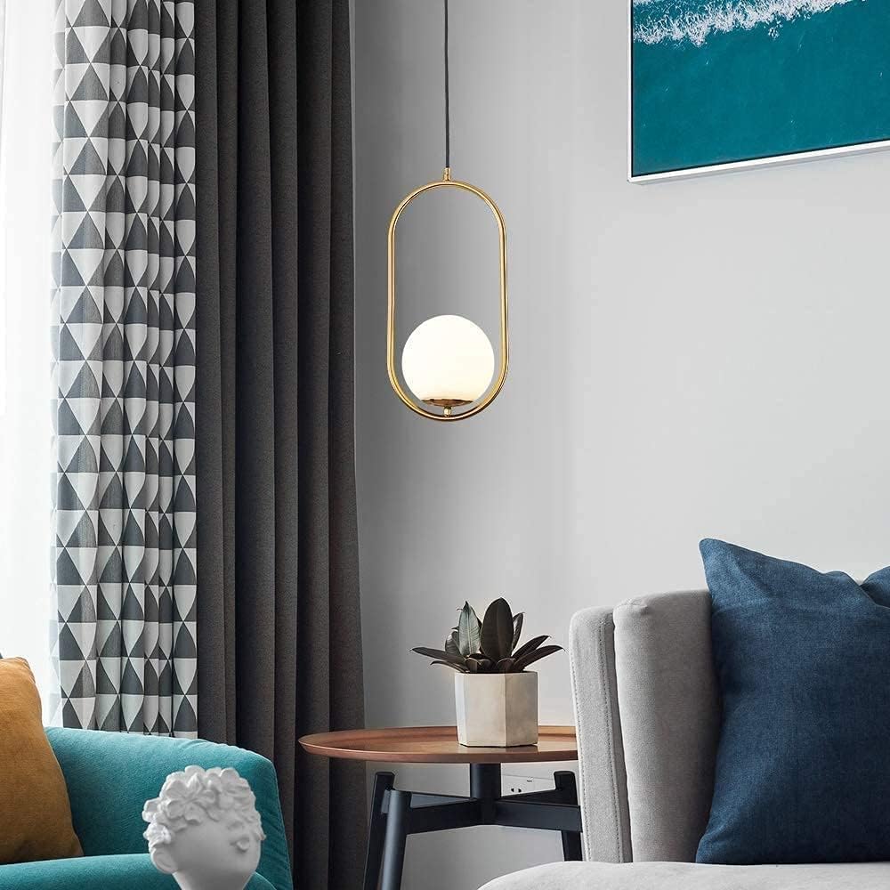 Hdc 1 Light Modern Led Gold Frosted Ball Pendant Lamp Chandelier Ceiling Light - Warm White - HDC.IN