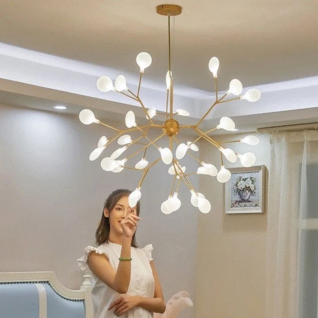 HDC 27/45 Lights Nordic Style Sputnik Firefly Gold Frosted Glass Led Ceiling Light - Warm White