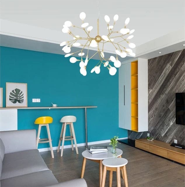 HDC 27/45 Lights Nordic Style Sputnik Firefly Gold Frosted Glass Led Ceiling Light - Warm White