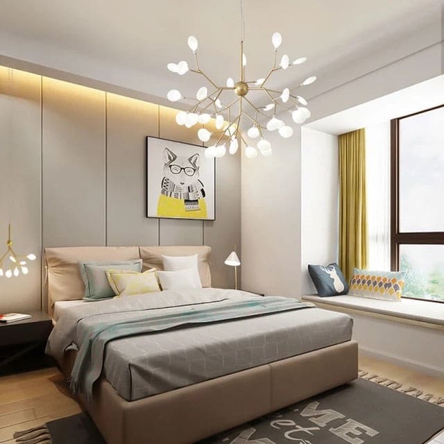 HDC 27/45 Lights Nordic Style Sputnik Firefly Gold Frosted Glass Led Ceiling Light - Warm White