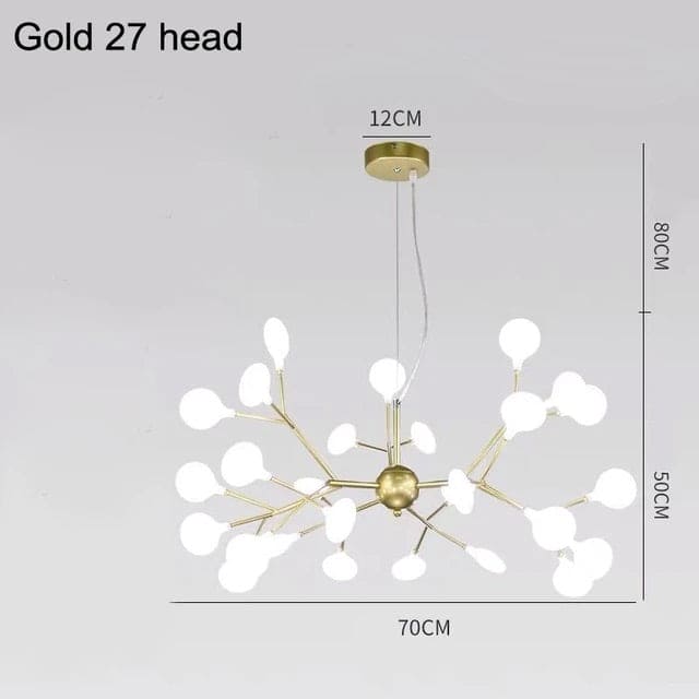 HDC 27/45 Lights Nordic Style Sputnik Firefly Gold Frosted Glass Led Ceiling Light - Warm White