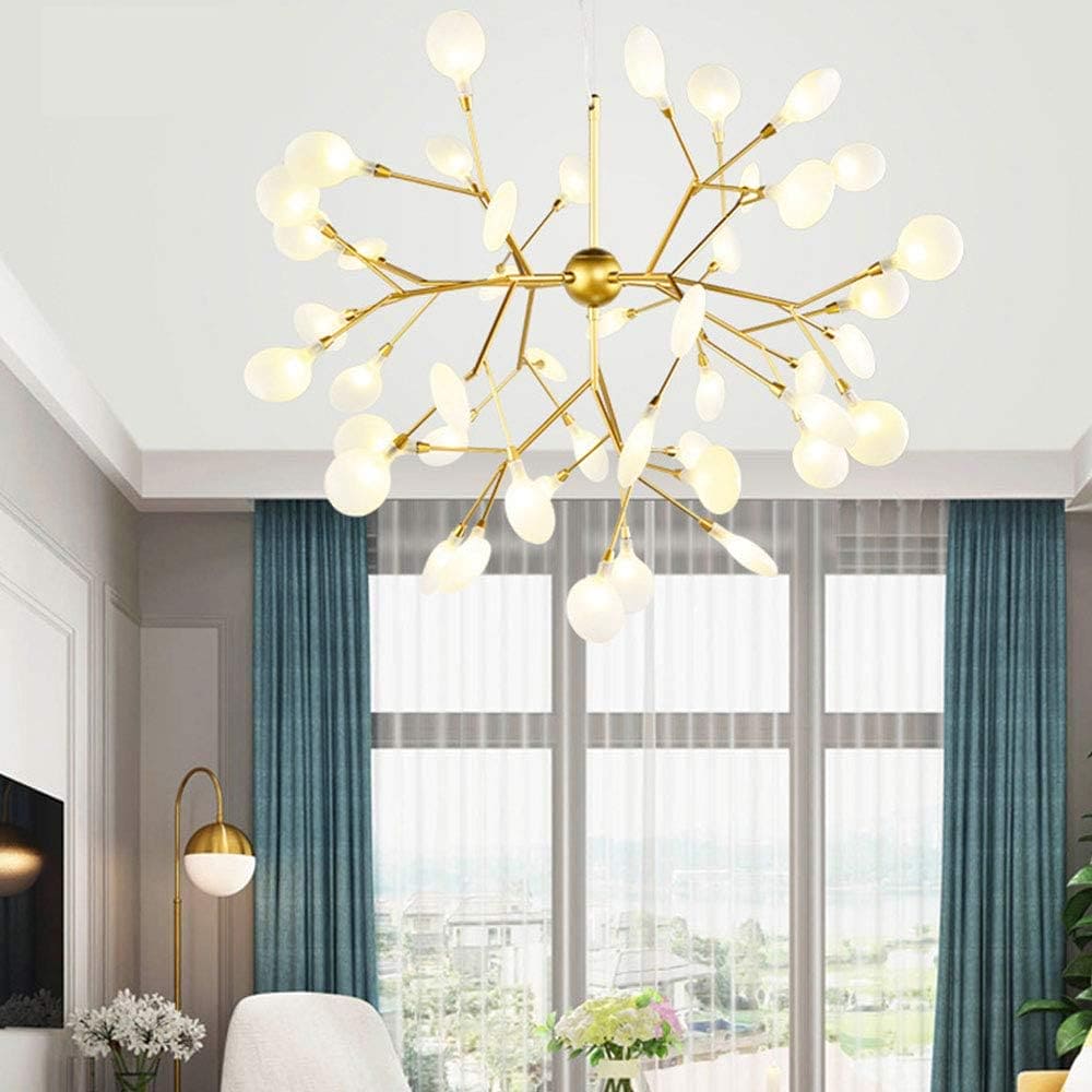 HDC 27/45 Lights Nordic Style Sputnik Firefly Gold Frosted Glass Led Ceiling Light - Warm White