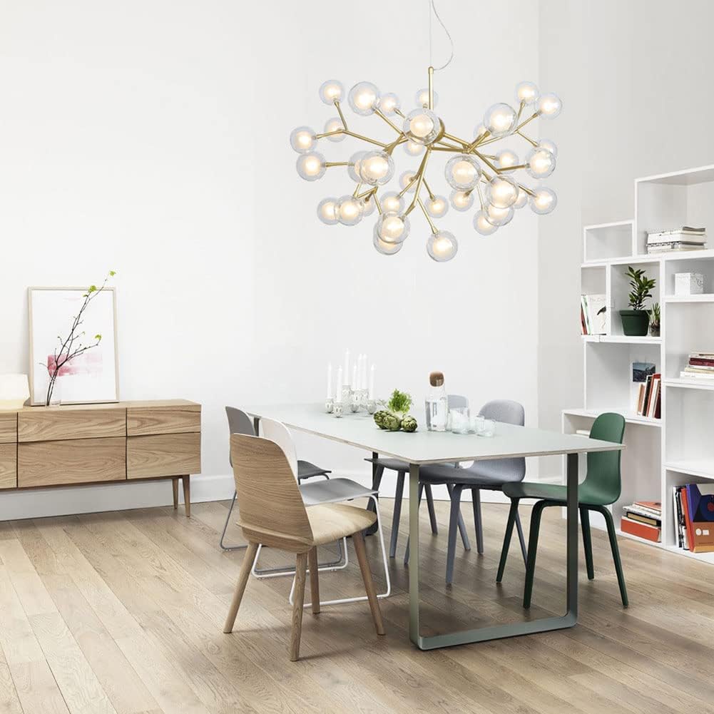 HDC 27/45 Lights Nordic Style Sputnik Hand Blown Clear & Frosted Glass Led Ceiling Light - Warm White