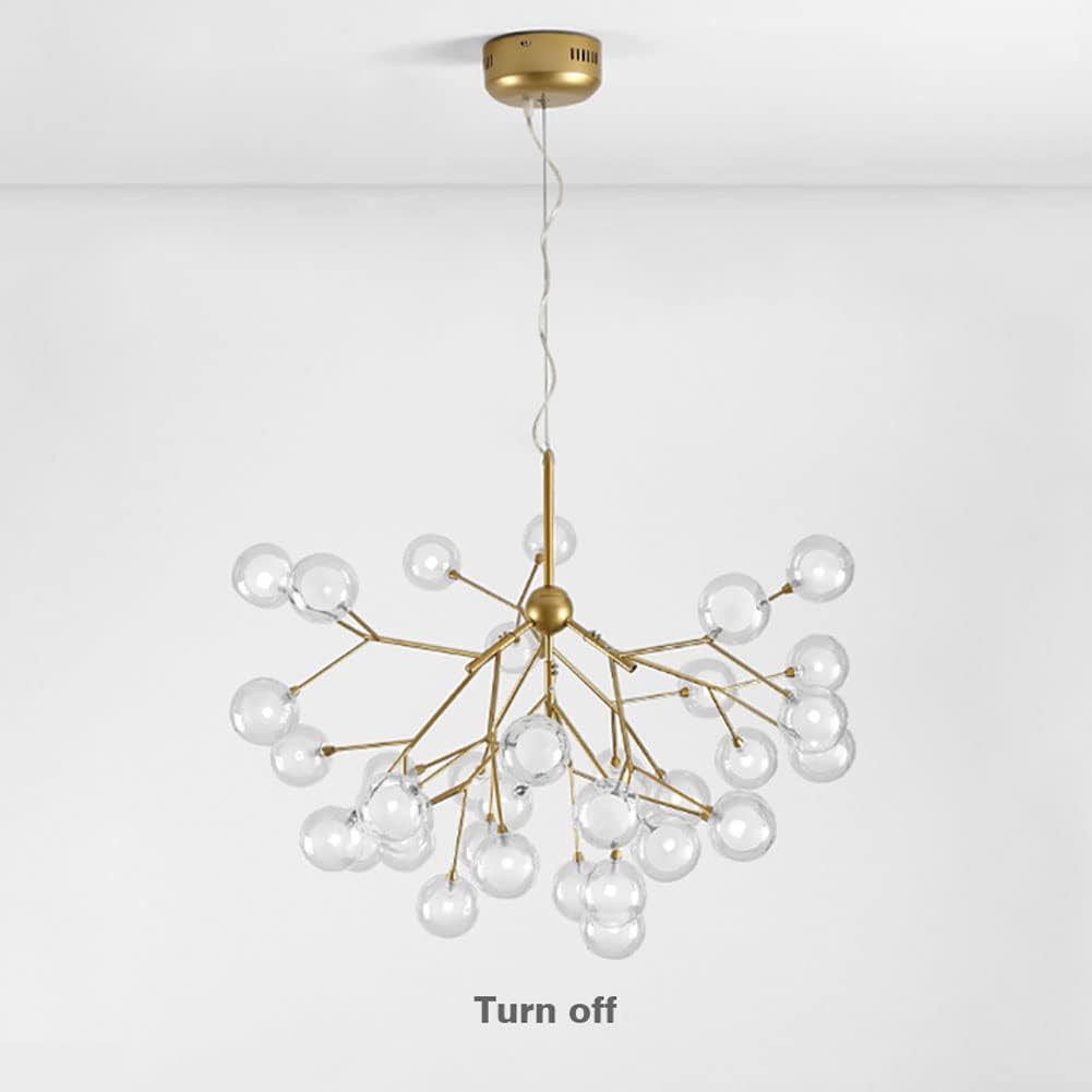 HDC 27/45 Lights Nordic Style Sputnik Hand Blown Clear & Frosted Glass Led Ceiling Light - Warm White