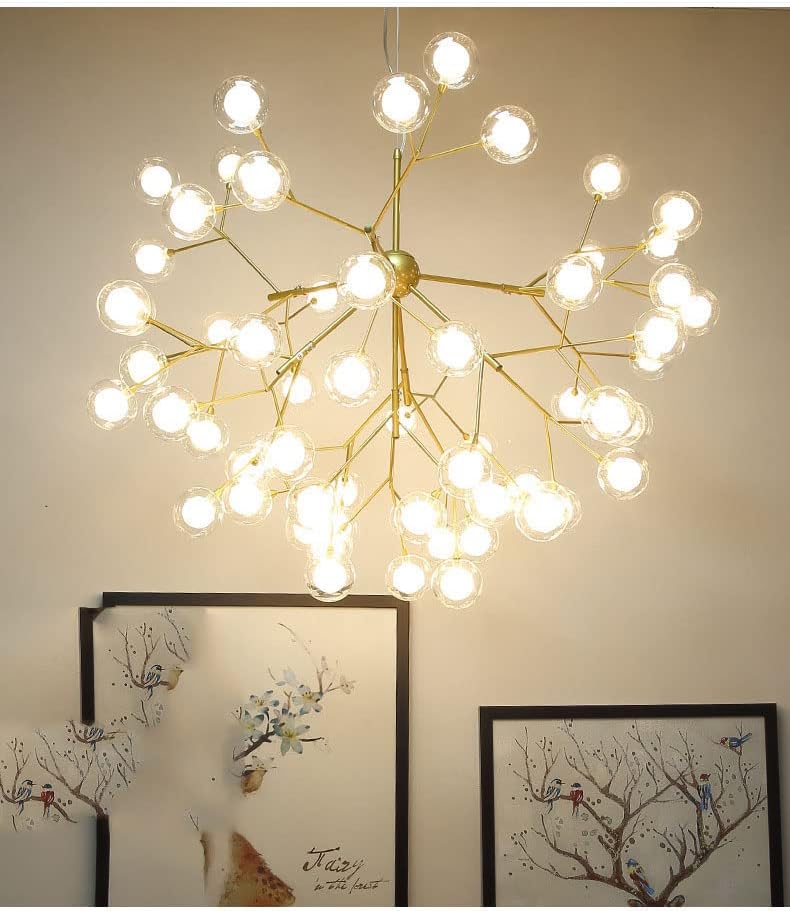 HDC 27/45 Lights Nordic Style Sputnik Hand Blown Clear & Frosted Glass Led Ceiling Light - Warm White