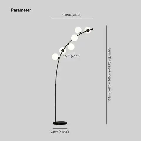 Hdc Nordic Style Arch Frosted Ball Floor Light