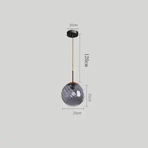 Hdc Amber/Smoke Hand Blown Glass Lighting Modern Ceiling Hanging Light Fixture