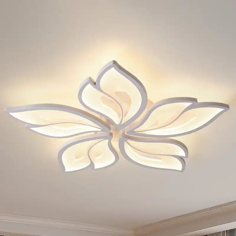 Hdc 5 Light Flower Led Chandelier Ceiling Light - Tricolour Dimmable With Remote