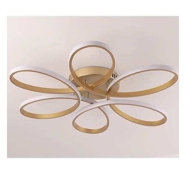 HDC Golden Silicone Profile LED Metal Flower Shape Ceiling Lamp - Tricolor