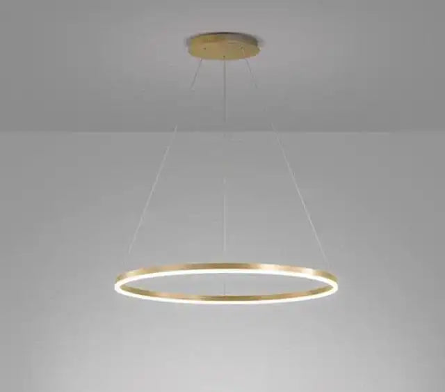 HDC Copper Gold Metalic Dimmable Led Chandelier Ring Light -Tricolor