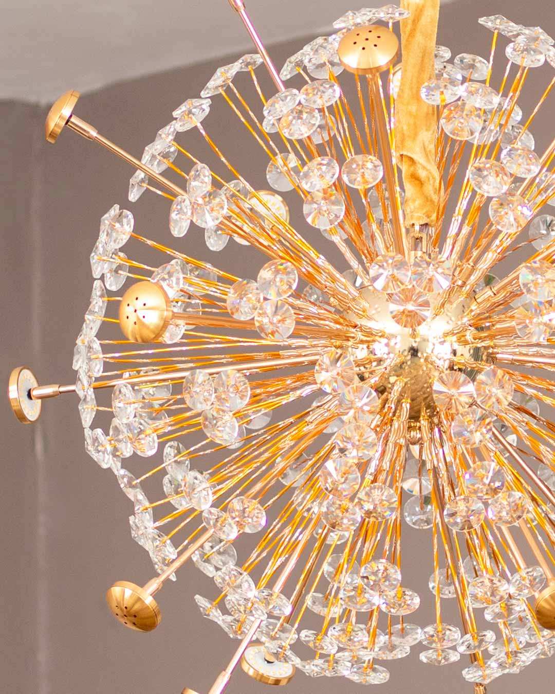 Hdc Dandelion Crystal Design Glass Modern Led Round Chandelier