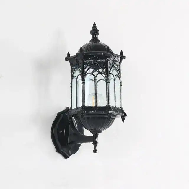 Hdc Vintage Bronze/Black Outdoor LED Waterproof Balcony Wall Light Creativity Tradition Glass Garden E27 Wall Lamp - Warm White