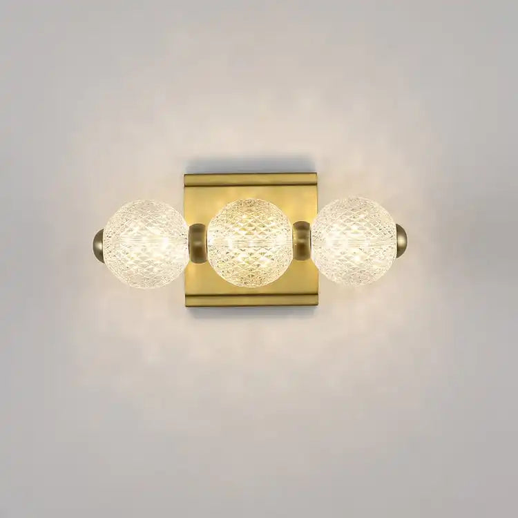 Hdc 18w 3 Acrylic Glass Led Golden Body Led Wall Light Mirror Vanity Picture Lamp - Warm White