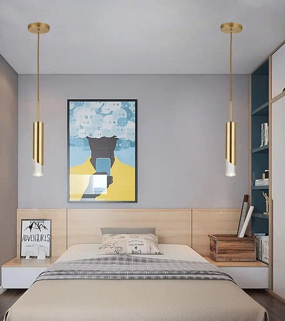 HDC Modern Acrylic Lampshade Metal Spot Light Long Tube Ceiling Pendant Light