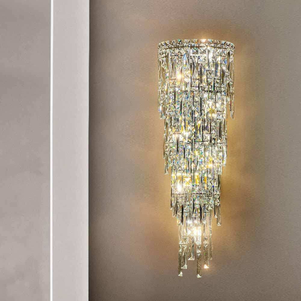 Hdc Silver Gold Finish Modern American Luxury Crystal Wall Lamp - HDC Lights