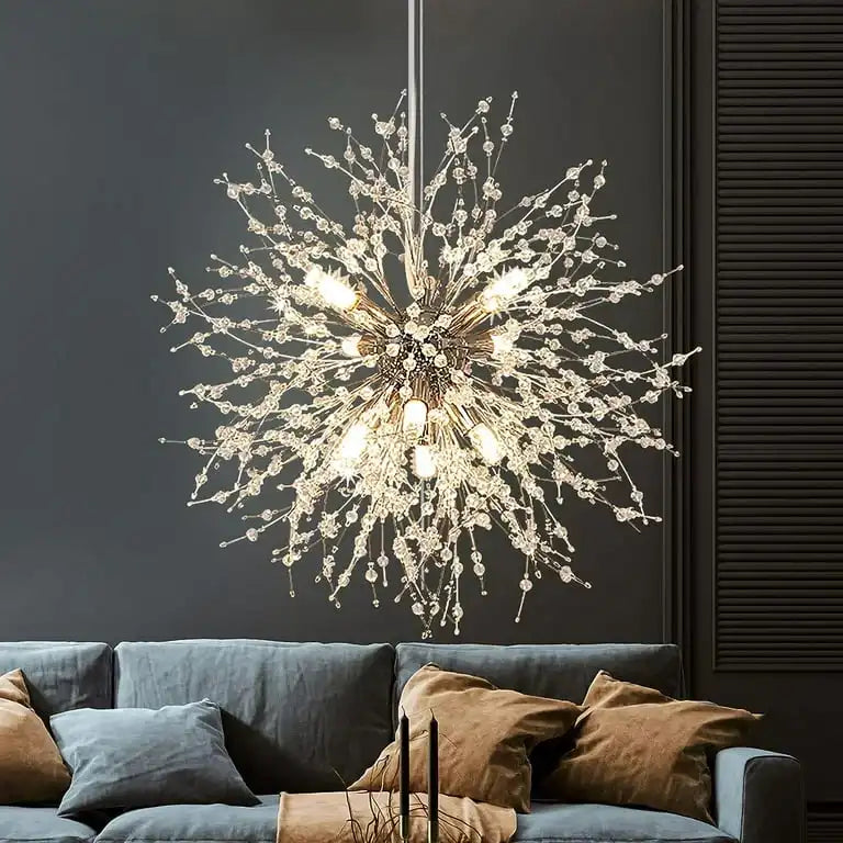 Hdc 600mm Lights Gold Sputnik Ceiling Modern Crystal Dandelion Chandelier Brass Firework Lamp