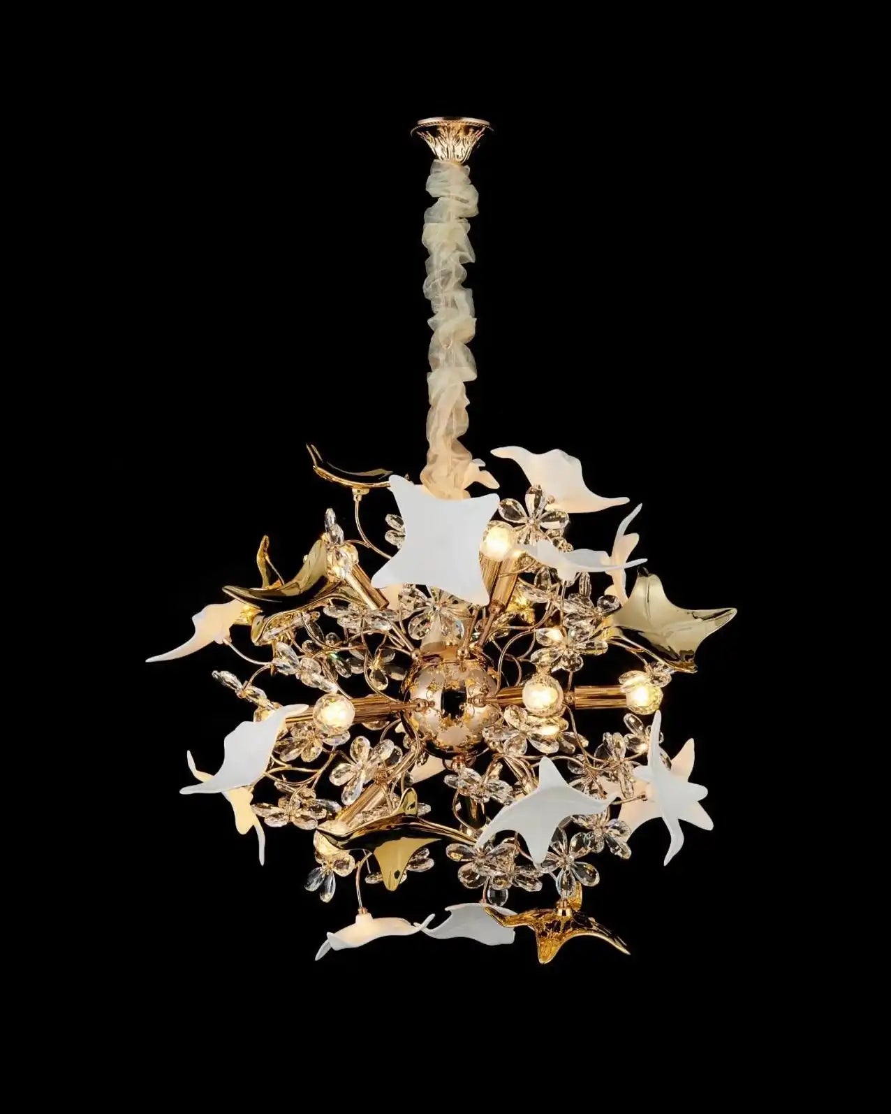 Hdc Modern Floral Bouquet Round Chandelier - Warm White