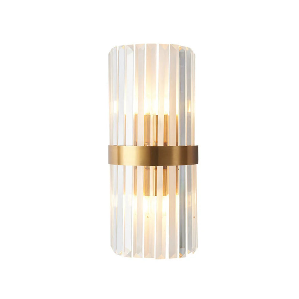 HDC 24w Model 5 Led Crystal Modern Gold Metal Wall Light For Drawing Room - Warm White