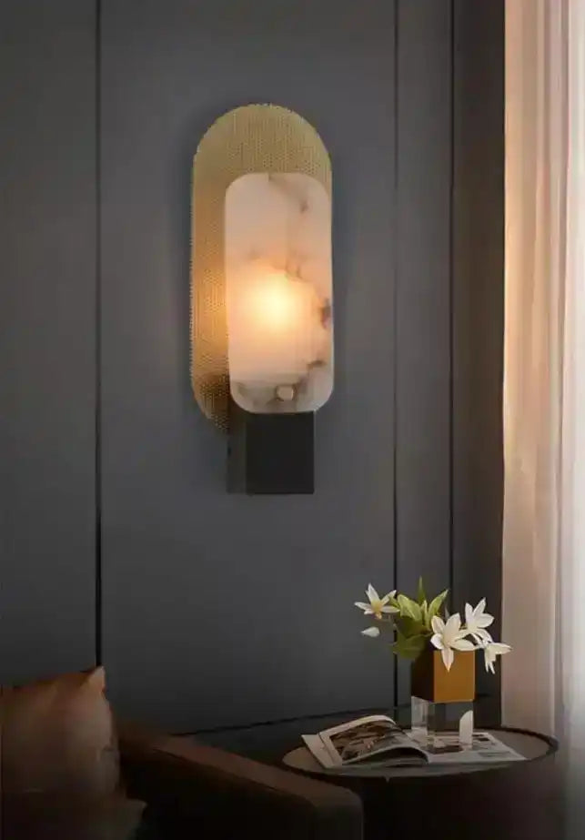 Hdc Led Stone Black Gold Frost Wall Light Living Dining Bedside Light - HDC Lights