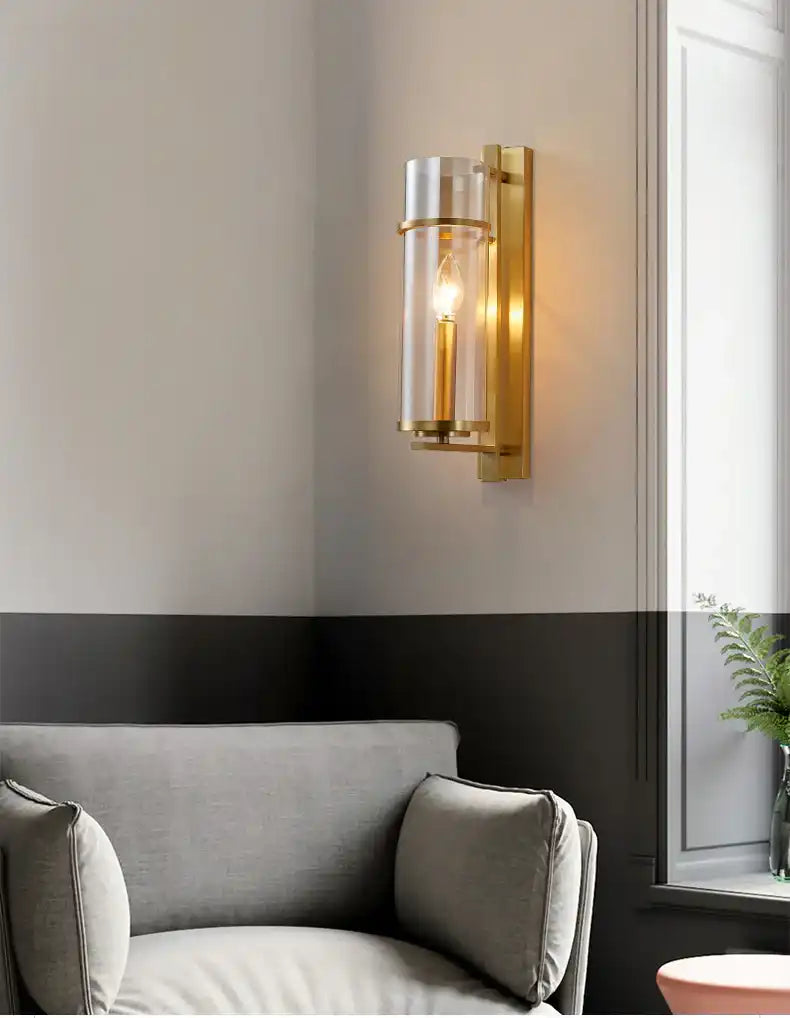 Hdc 400mm Gold Glass Long Wall Light Metal - Gold Warm White