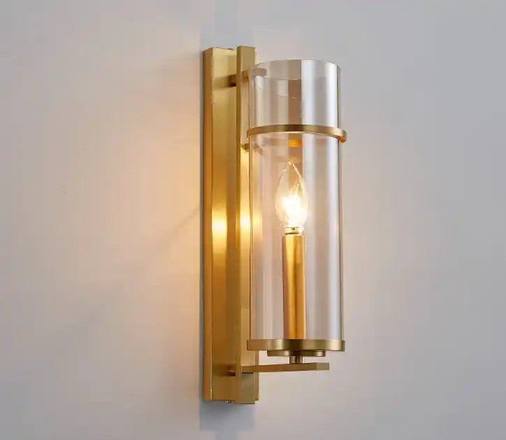 Hdc 400mm Gold Glass Long Wall Light Metal - Gold Warm White