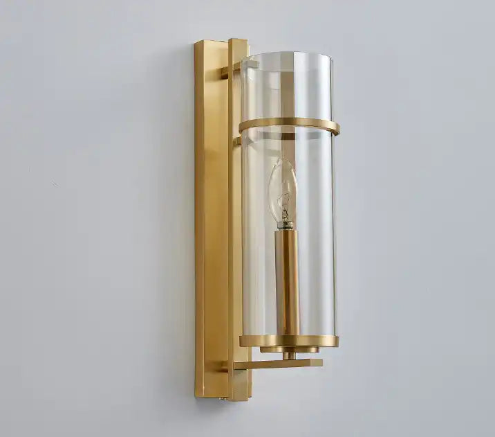 Hdc 400mm Gold Glass Long Wall Light Metal - Gold Warm White