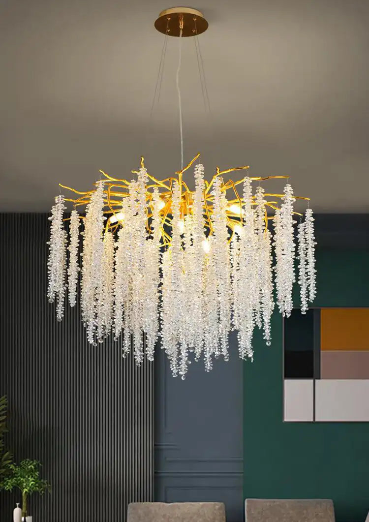 HDC 600/800mm Modern Gold Crystal Tree Branch Dining Room Chandelier