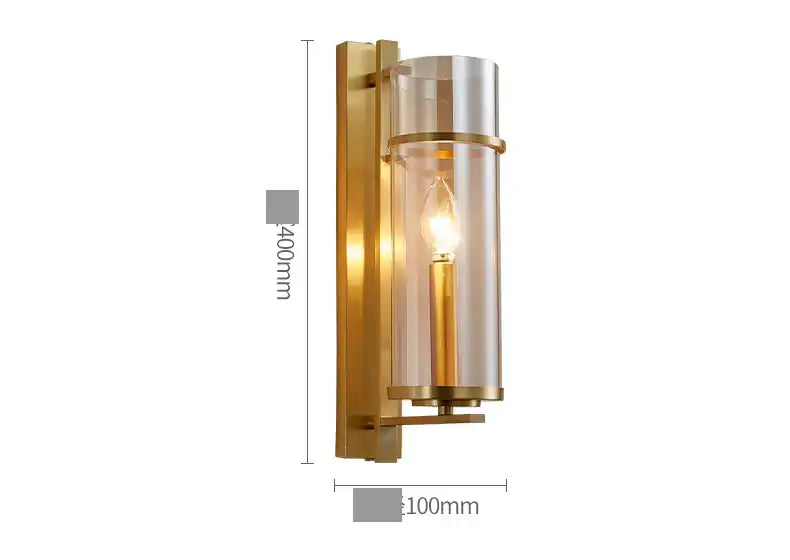 Hdc 400mm Gold Glass Long Wall Light Metal - Gold Warm White