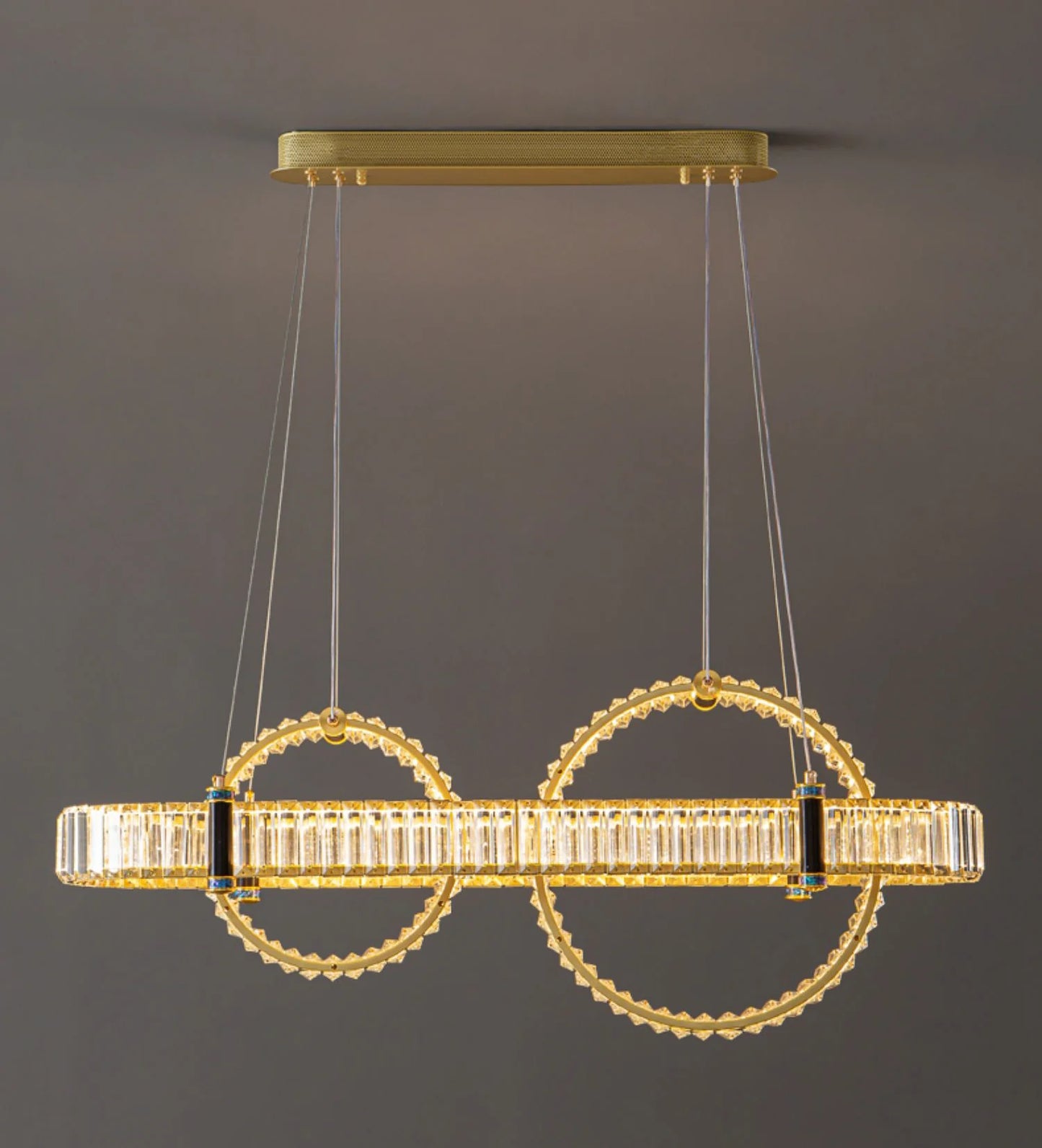 Hdc 900x350 Mm Gold K9 Crystal Chandelier Ceiling Lights Hanging - Warm White