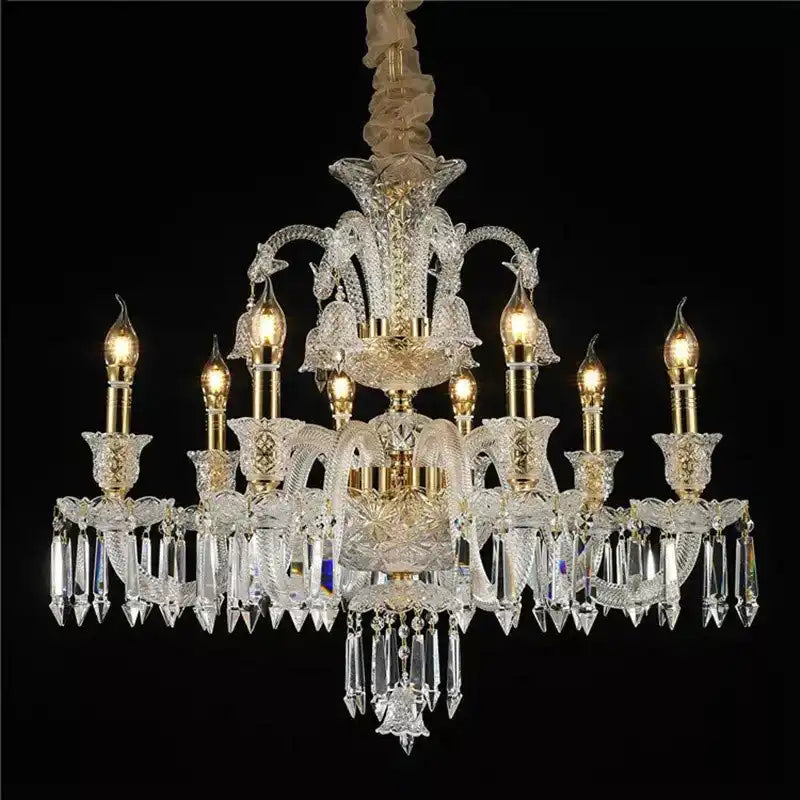 Hdc 6 Lights Glass Italian Chandelier Ceiling Lights Hanging - Warm White