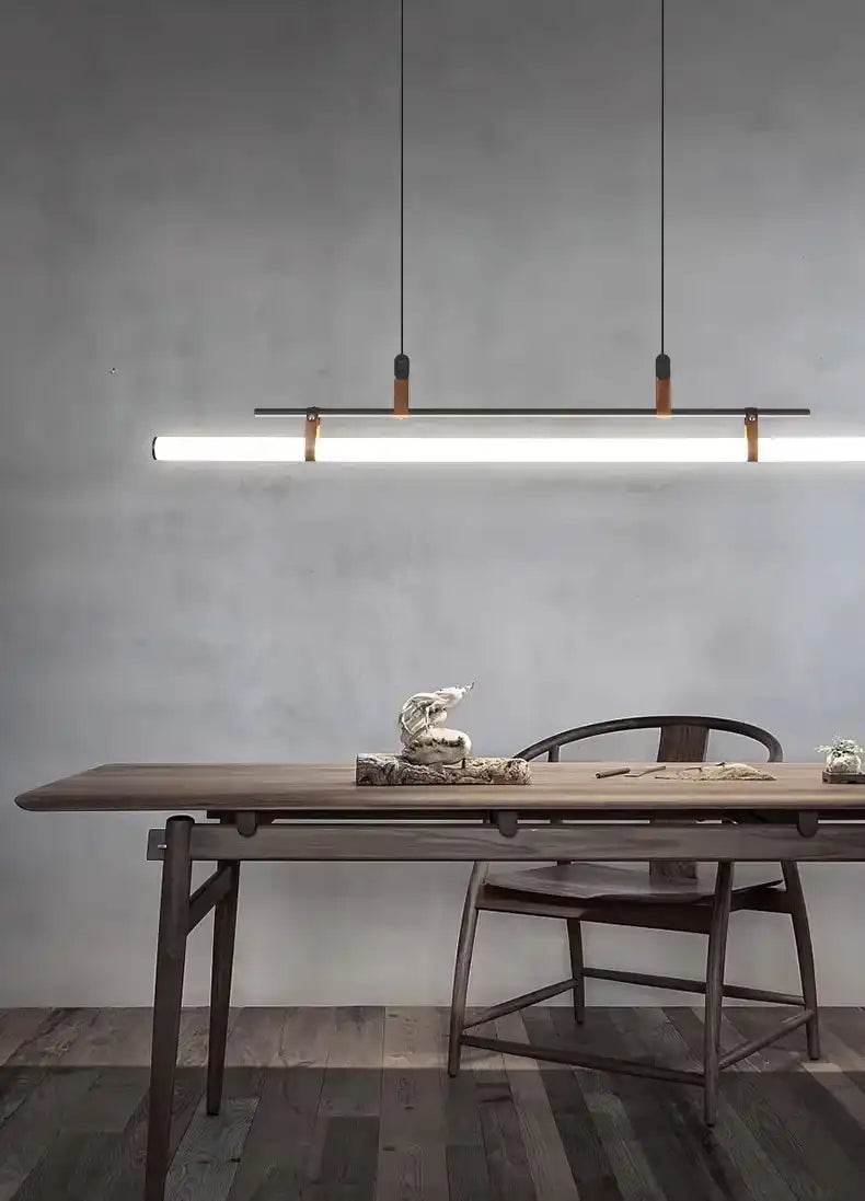 Hdc Black 1000 Long Led Chandelier Office Dining Light - Warm White