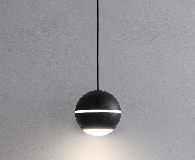 Hdc 1 Light Straight Led Ball Black Pendant Lamp Ceiling Light - Warm White