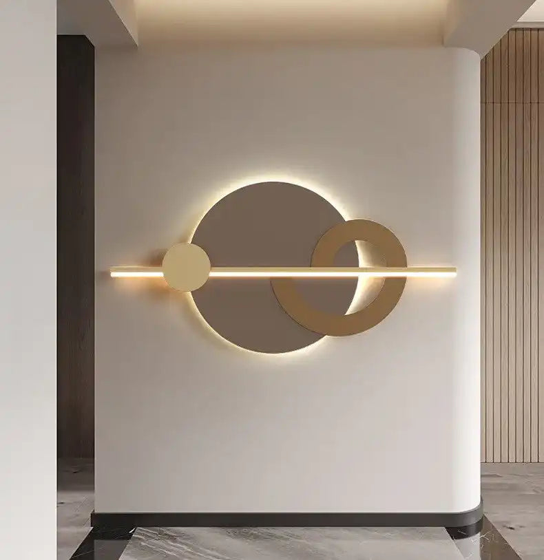 HDC Minimalistic Geometric Ovrlapping Circle Led Wall Art For Home Decor