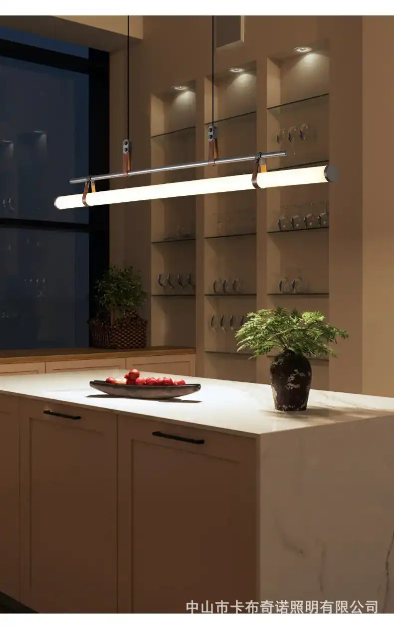 Hdc Black 1000 Long Led Chandelier Office Dining Light - Warm White