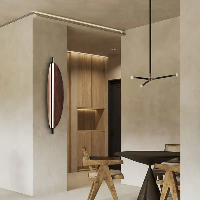 Hdc 400/600mm Led Wooden Modern Wall Light For Living Room Dining Room Light