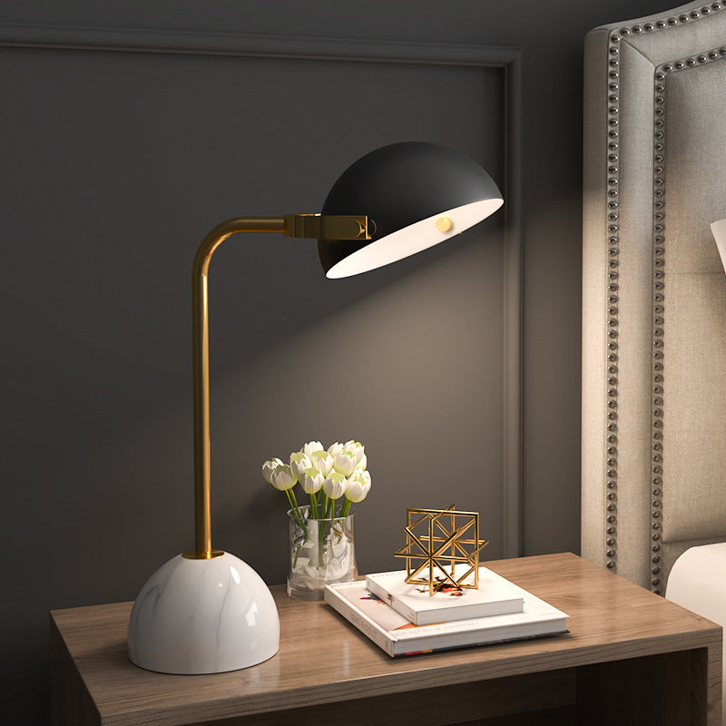 Hdc Nordic minimalist creative golden black hotel room bedroom study marble bedside lamp designer model room table lamp