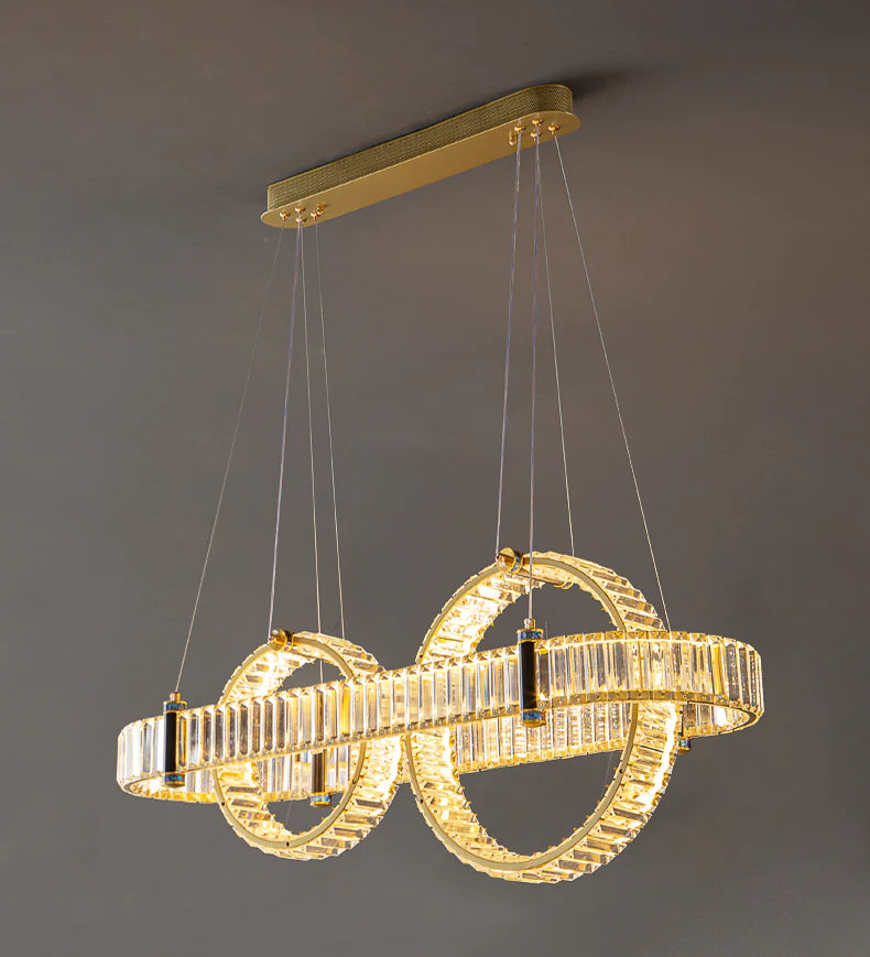 Hdc 900x350 Mm Gold K9 Crystal Chandelier Ceiling Lights Hanging - Warm White