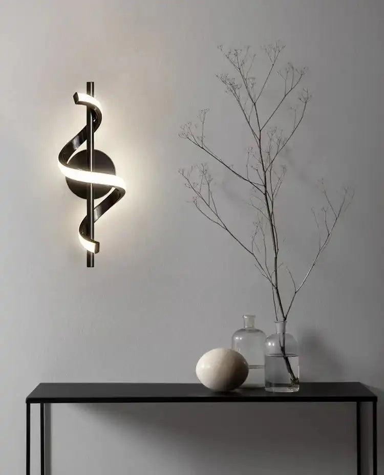 Hdc 350MM Modern Long Black LED Wall Lamp - Tricolor
