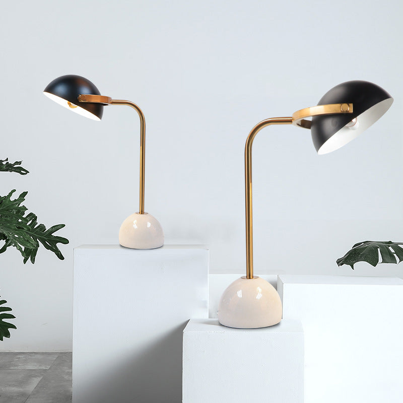 Hdc Nordic minimalist creative golden black hotel room bedroom study marble bedside lamp designer model room table lamp