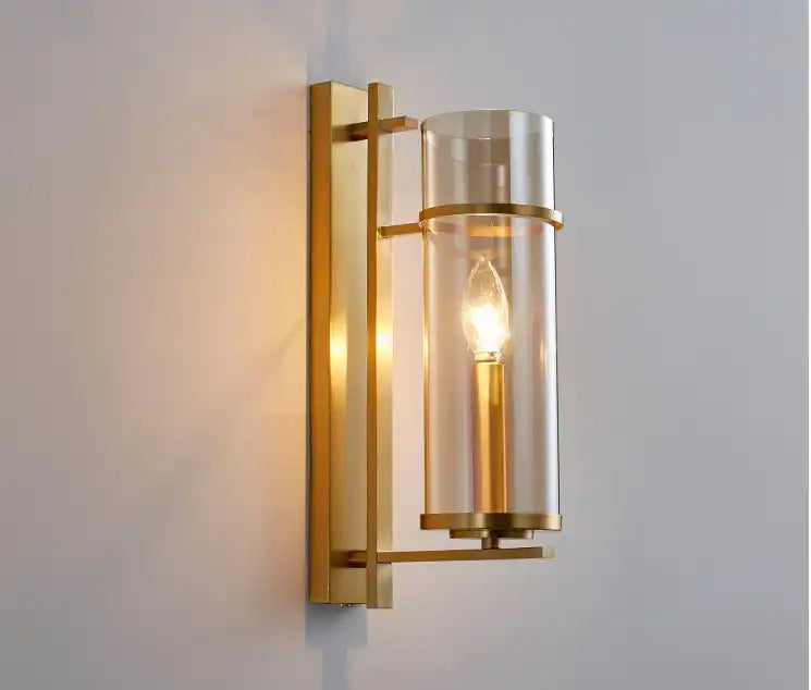 Hdc 400mm Gold Glass Long Wall Light Metal - Gold Warm White