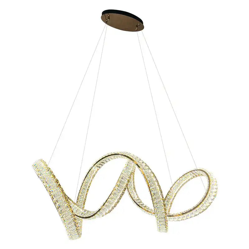 Hdc 1000mm Crystal Metal Modern Led Chandelier- Tricolor