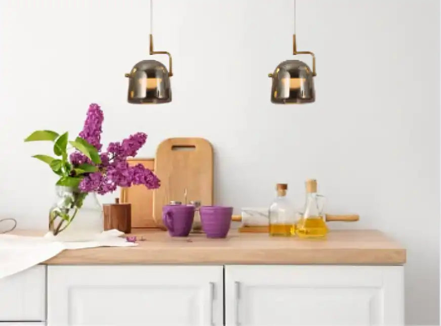 Hdc Contemporary Black Glass Metal Pendant Lamp With Industrial Style And Sleek Finish