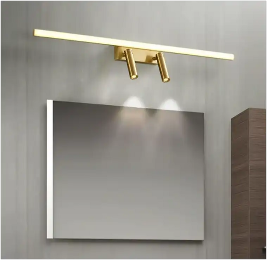 Hdc 700mm 2 Spot Gold Long Led Pendant Wall Mirror Dining Living Room Office Lamp - Warm White