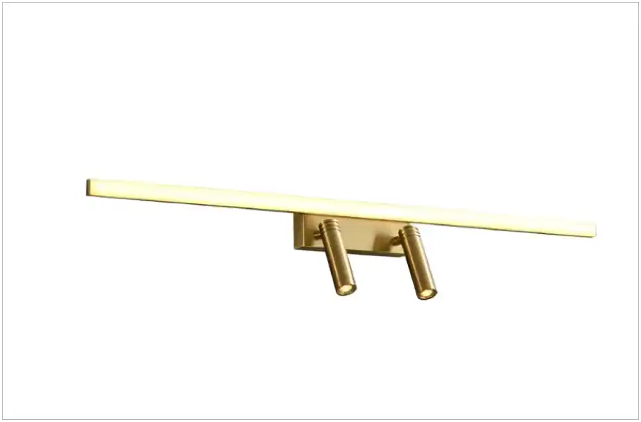Hdc 700mm 2 Spot Gold Long Led Pendant Wall Mirror Dining Living Room Office Lamp - Warm White