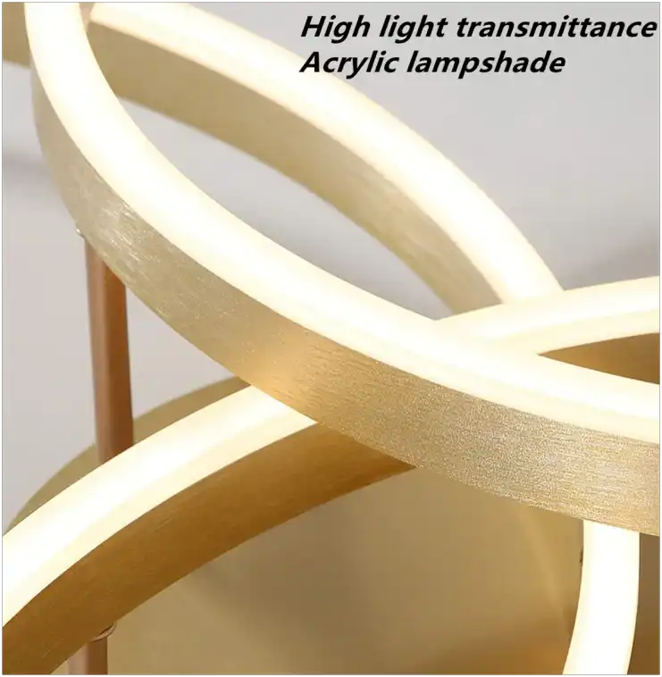 Hdc Modern 3 Ring Gold Flush Mount Ceiling Lighting Chandelier